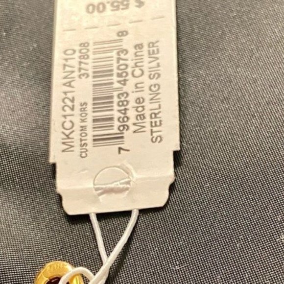 #1 Charm 925 CZ Michael Kors Vermeil Pave w/ Drawstring Bag Care Card nwt - Picture 8 of 8